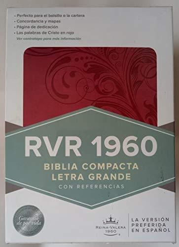 Biblia compacta letra grande. Reina valera 1960 con concordancia rosa