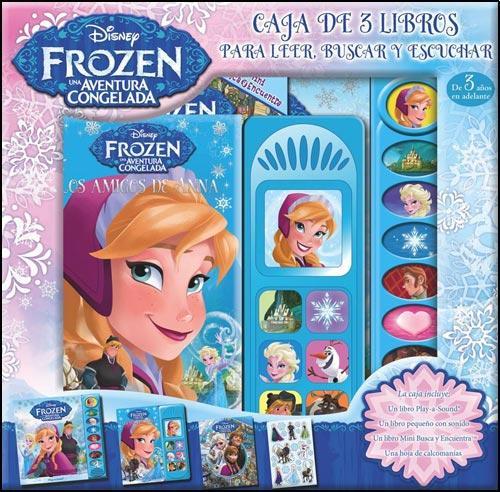Disney frozen, caja de 3 libros para leer buscar y escuchar