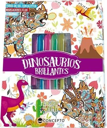 Dinosaurios brillantes - megakit de arte - colorear